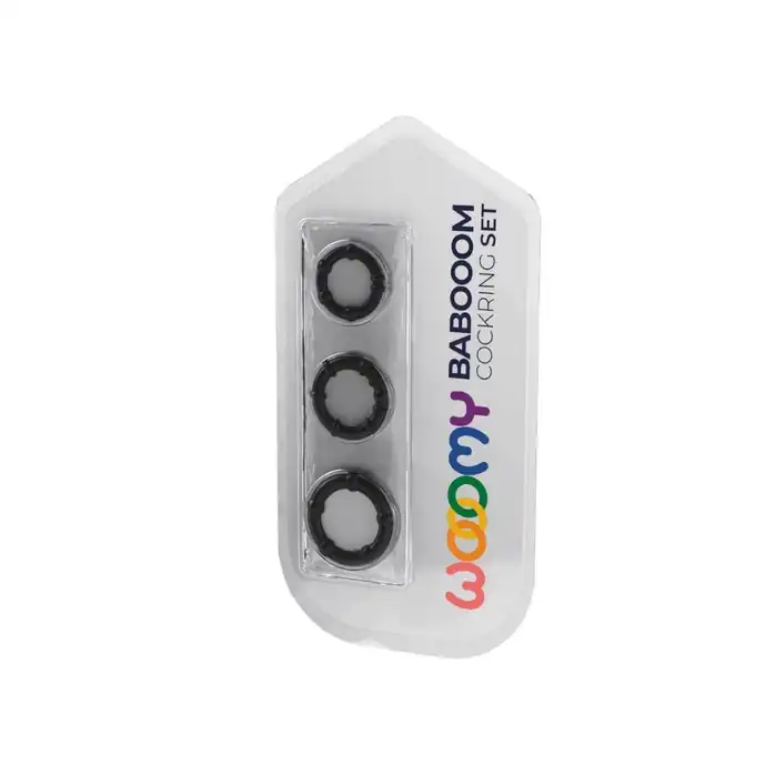 Набор из 3 черных эрекционных колец Babooom Ring Set - Wooomy. Фотография 2.