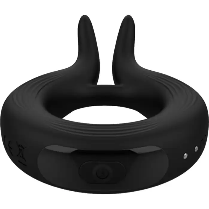 Черное эрекционное кольцо Marry Me Rechargeable Vibrating Cockring - Wooomy. Фотография 3.