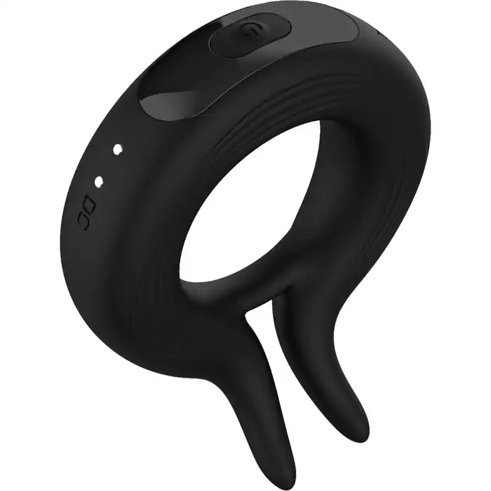 Черное эрекционное кольцо Marry Me Rechargeable Vibrating Cockring - Wooomy. Фотография 4.