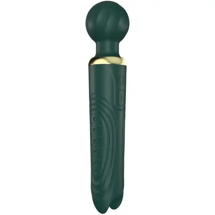 Зеленый двусторонний вибратор-wand Secwell - 22 см