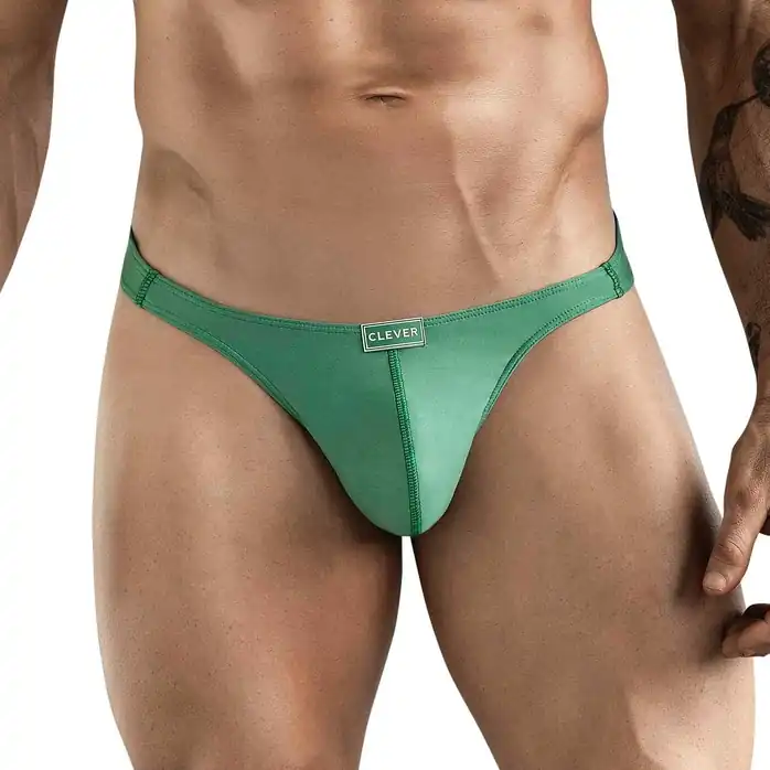 Зеленые мужские трусы-тонги Clever Cactus Thong