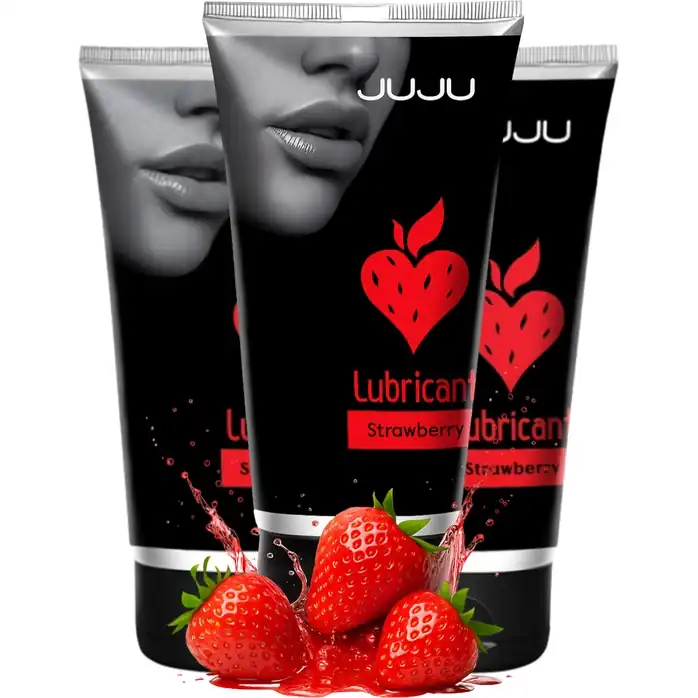 Набор из 3 съедобных лубрикантов JUJU со вкусом клубники