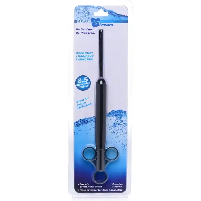 Черный шприц с тонким кончиком для введения геля Deep Shot Lubricant Launcher - CleanStream. Фотография 3.