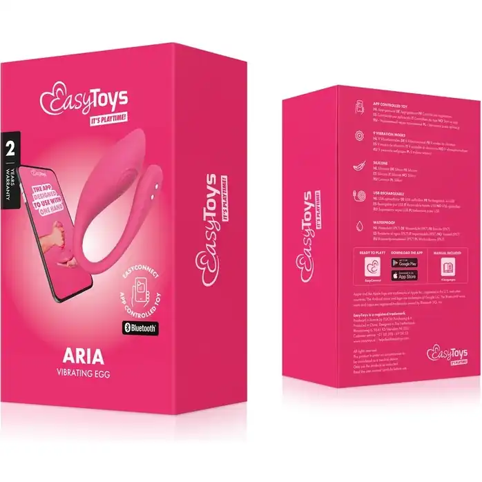 Розовое интерактивное виброяйцо Aria - EasyConnect. Фотография 11.