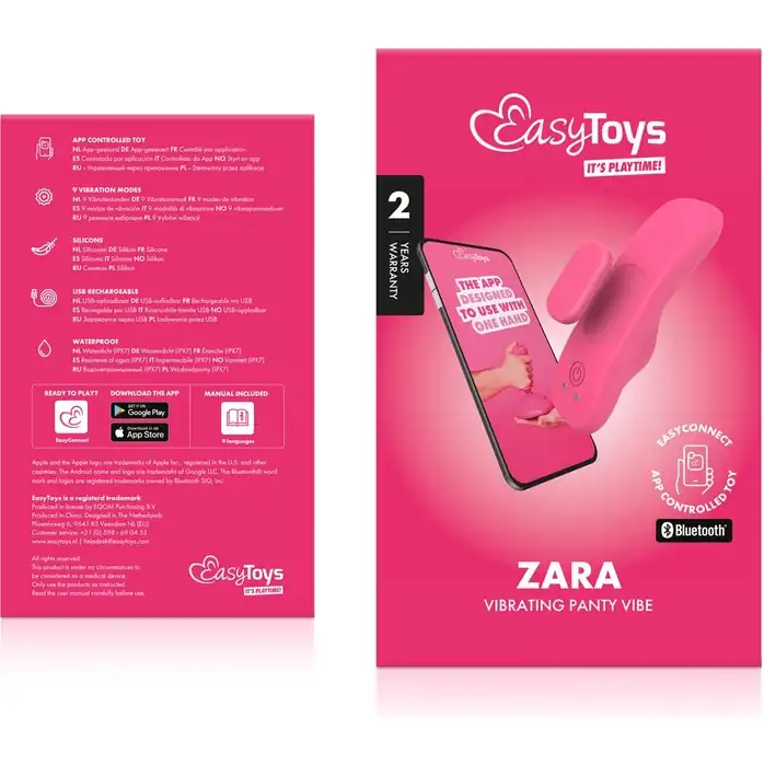 Розовый интерактивный вибростимулятор в трусики Zara - EasyConnect. Фотография 10.