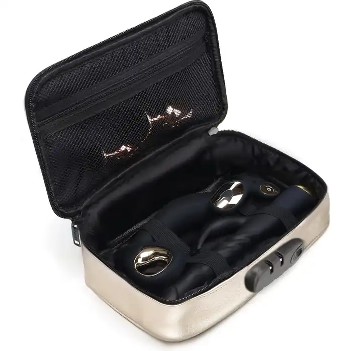 Золотистая сумочка для хранения игрушек Discreet Box. Фотография 3.