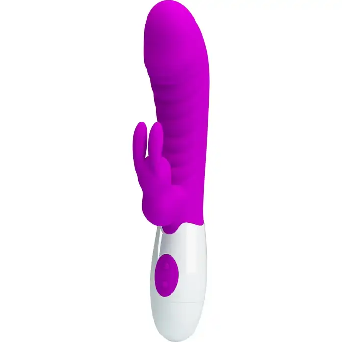 Лиловый вибратор-кролик Naughty Bunny - 19,8 см - Pretty Love. Фотография 4.