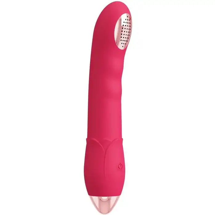 Малиновая насадка на душ с вибрацией Showers to orgasm - 20,1 см - You2Toys. Фотография 3.
