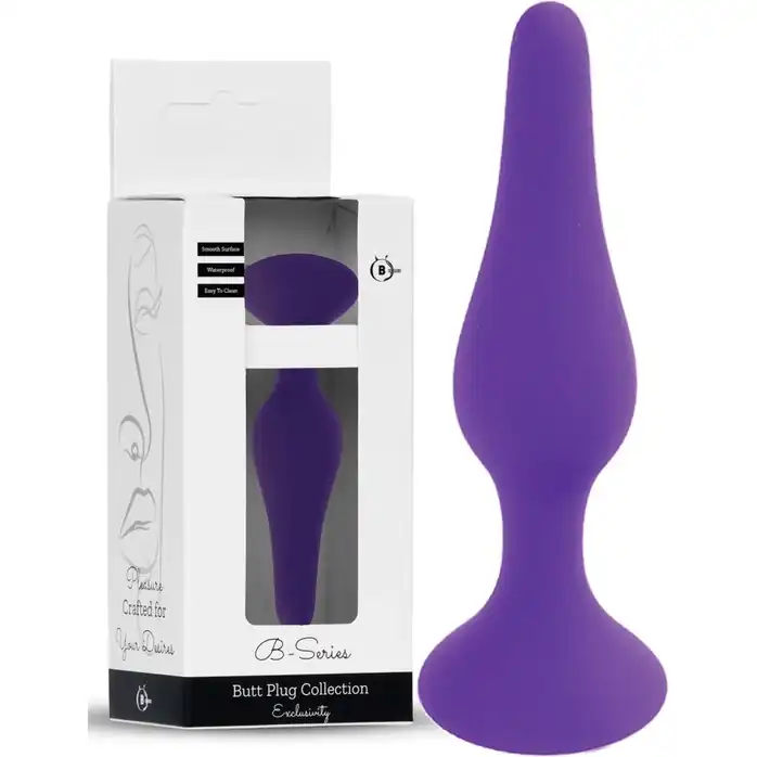 Фиолетовая анальная втулка Silcone Purple Plug Large - 12,5 см