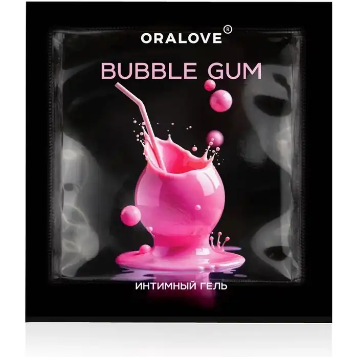 Саше съедобной оральной смазки OraLove с ароматом бабл-гам - 3 гр - Одноразовая упаковка