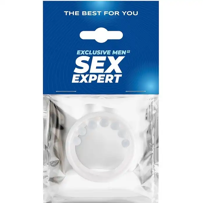Эрекционное кольцо с мягкой стимулирующей насадкой - SEX EXPERT. Фотография 2.