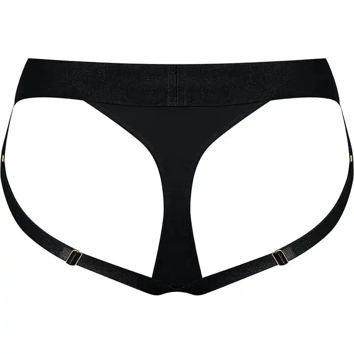 Черные трусики для насадок Heroine Lingerie Harness - size XL. Фотография 3.