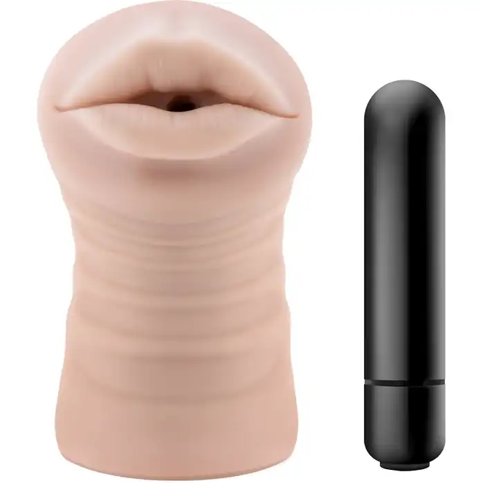 Телесный мастурбатор-ротик Nicole Vibrating Masturbator - Enlust