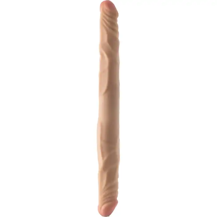 Телесный двусторонний фаллоимитатор 14 Inch Double Dong - 35,6 см - Dr. Skin Plus. Фотография 4.