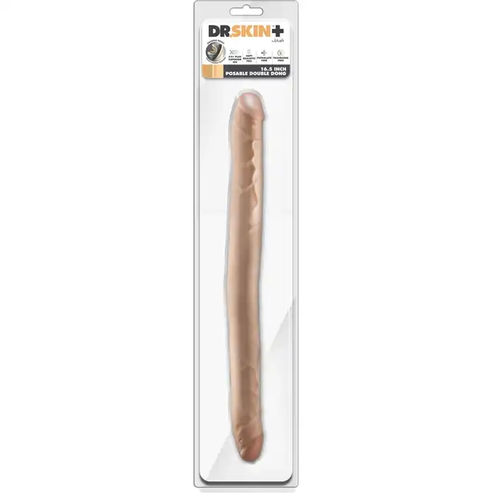 Телесный двусторонний фаллоимитатор 16.5 Inch Double Dong - 41,9 см - Dr. Skin Plus. Фотография 2.