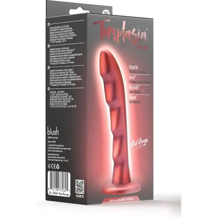 Красная насадка-фаллоимитатор Jealousy 7 Inch Pegging Dildo - 17,8 см - Temptasia. Фотография 4.