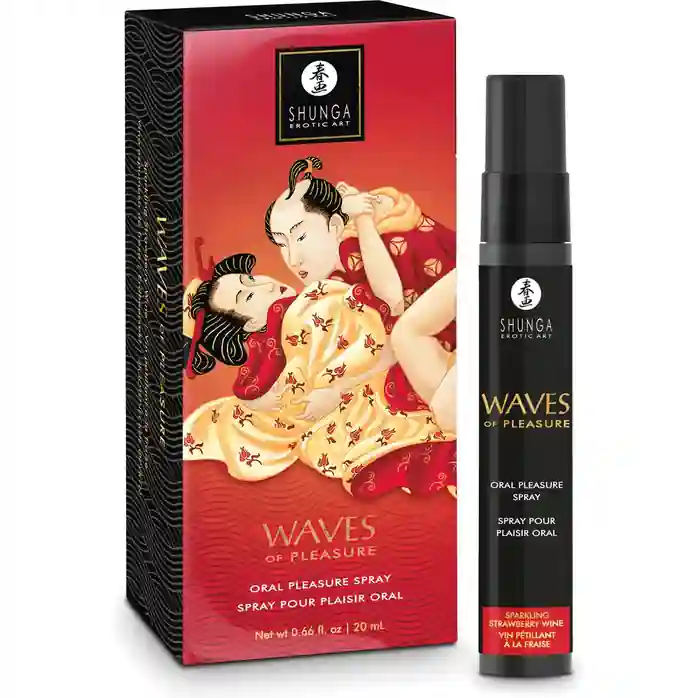 Оральный спрей Waves of Pleasure с ароматом клубники и шампанского - 20 мл