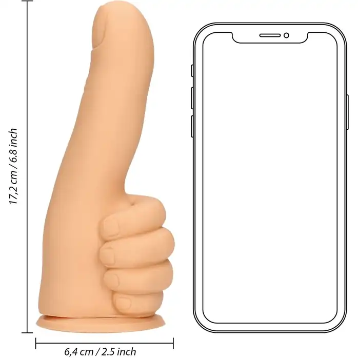 Телесный фаллоимитатор в форме пальца Thumbs Up - 17,2 см - S-line. Фотография 3.