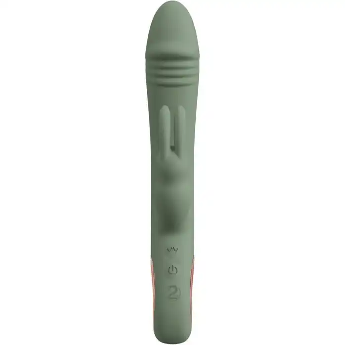 Оливковый вибратор-кролик Slim Rabbit Olive - 21,4 см - You2Toys. Фотография 4.