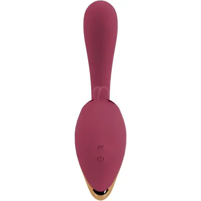 Малиновый вибратор с подвижными язычками 2 Function Vibrator - 20,6 см - JAVIDA. Фотография 5.