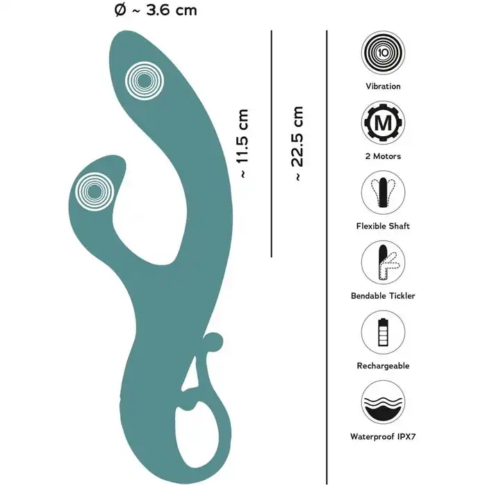 Бирюзовый вибратор-кролик The Magician Rabbit Vibrator - 22,5 см - You2Toys. Фотография 9.