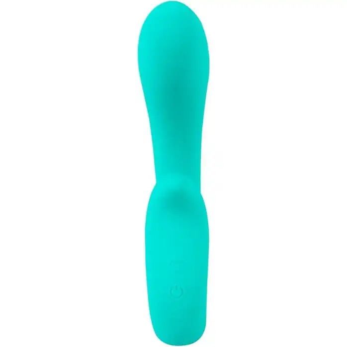 Бирюзовый вибратор NAIRA Dual Heads Vibrator - 17,5 см - Beau coeur. Фотография 4.