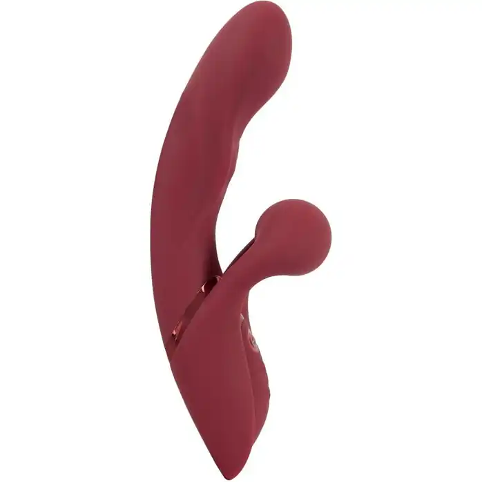 Малиновый вибратор-кролик с функцией постукивания 2 Function Rabbit Vibrator - 22,3 см - JAVIDA