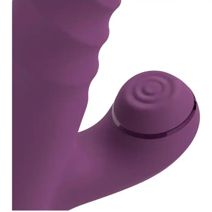 Фиолетовый вибратор-кролик с функцией постукивания и фрикциями 3 Function Rabbit Vibrator - 23,7 см - JAVIDA. Фотография 8.