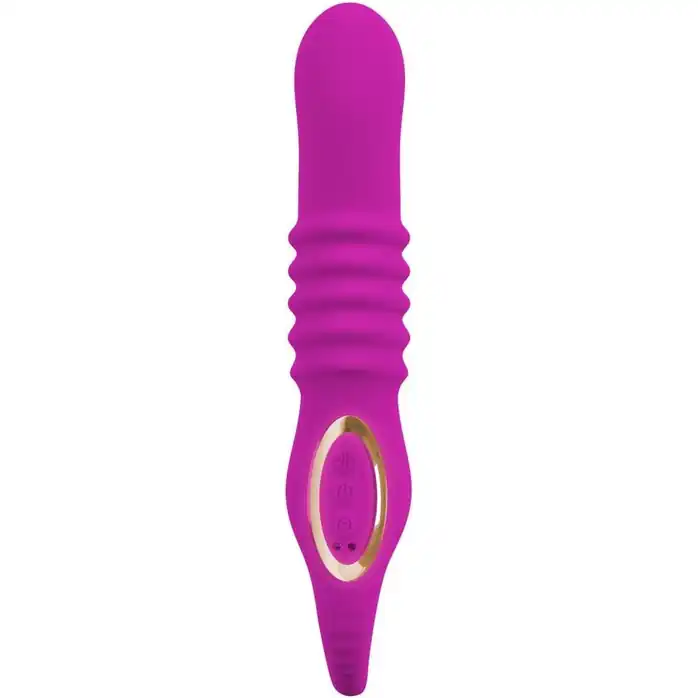 Лиловый вибратор 3 Function Vibrator с функцией фрикций и постукиванием - JAVIDA. Фотография 5.