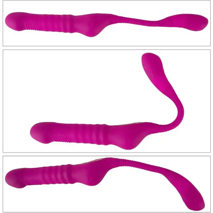 Лиловый вибратор 3 Function Vibrator с функцией фрикций и постукиванием - JAVIDA. Фотография 8.