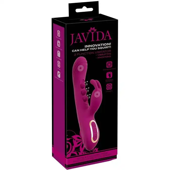 Лиловый вибратор-кролик 2 Function Vibrator Squirting - 22,5 см - JAVIDA. Фотография 2.