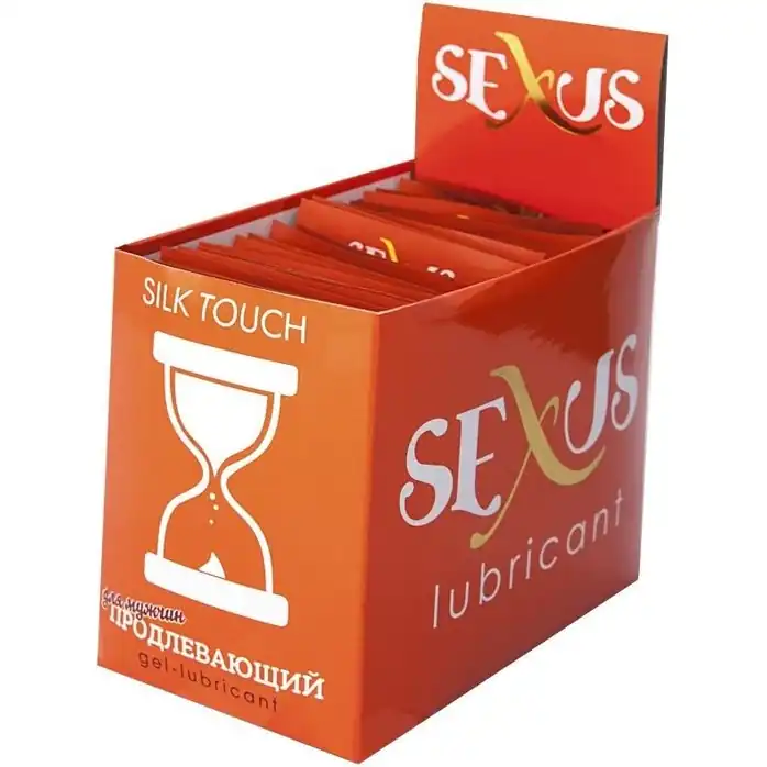 Набор из 50 пробников продлевающей гель-смазки на водной основе Silk Touch Prolong по 6 мл. каждый - Sexus Lubricant