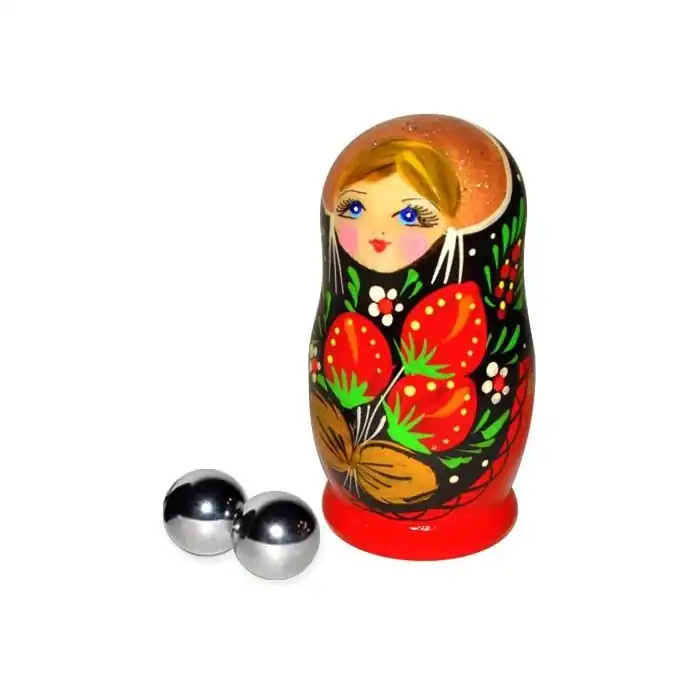 Серебристые вагинальные шарики из металла в упаковке-матрёшке - Sitabella accessories
