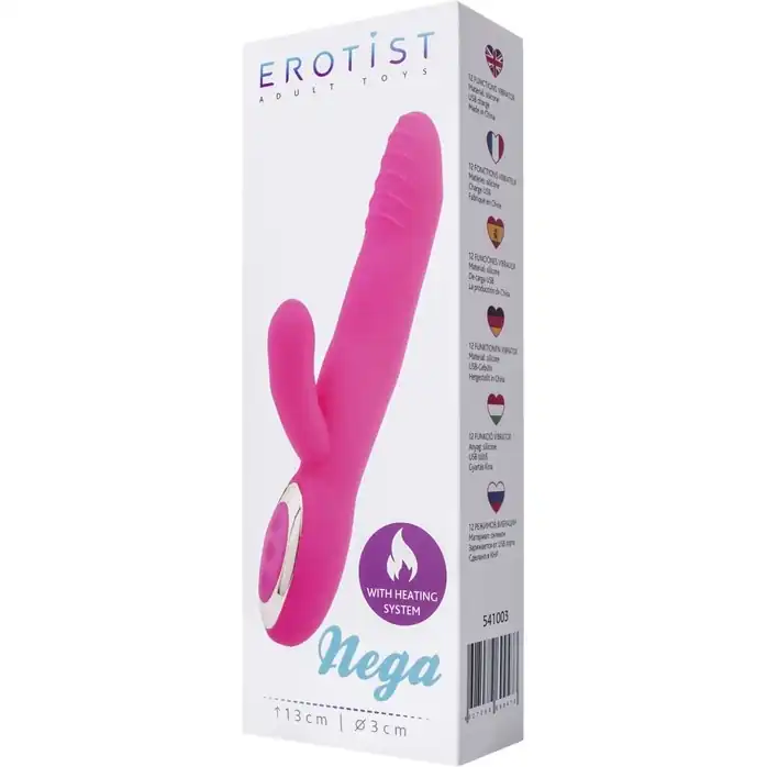 Розовый вибратор Erotist Nega с функцией подогрева - 21,5 см. Фотография 7.