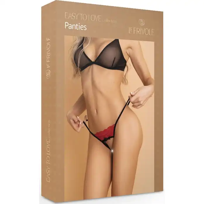Фривольные трусики с доступом и красным кружевом - Easy to love. Фотография 7.