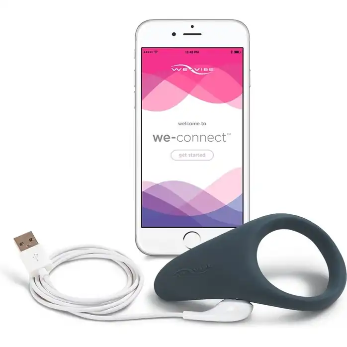 Чёрное эрекционное виброкольцо We-vibe Verge. Фотография 5.