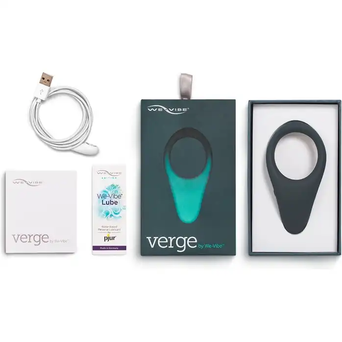 Чёрное эрекционное виброкольцо We-vibe Verge. Фотография 6.