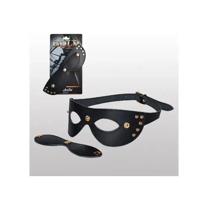 Кожаная маска с шорами Sitabella Gold Collection - BDSM accessories