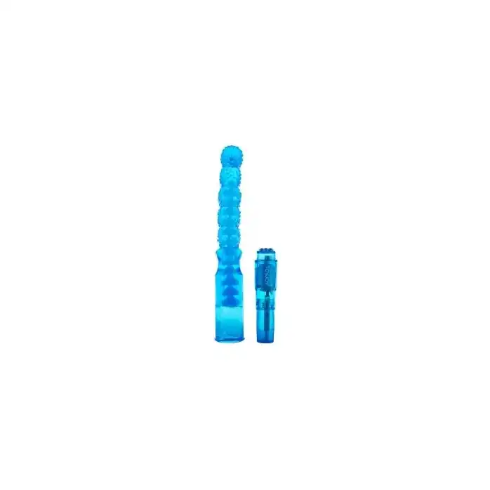 Голубой анальный вибратор Backdoor Bouncer Clear - 26,5 см