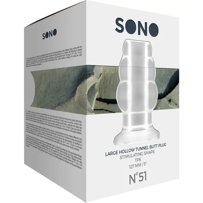 Прозрачная анальная пробка с тоннелем №51 Large Hollow Tunnel Butt Plug 5 Inch - 12,7 см - Sono. Фотография 4.