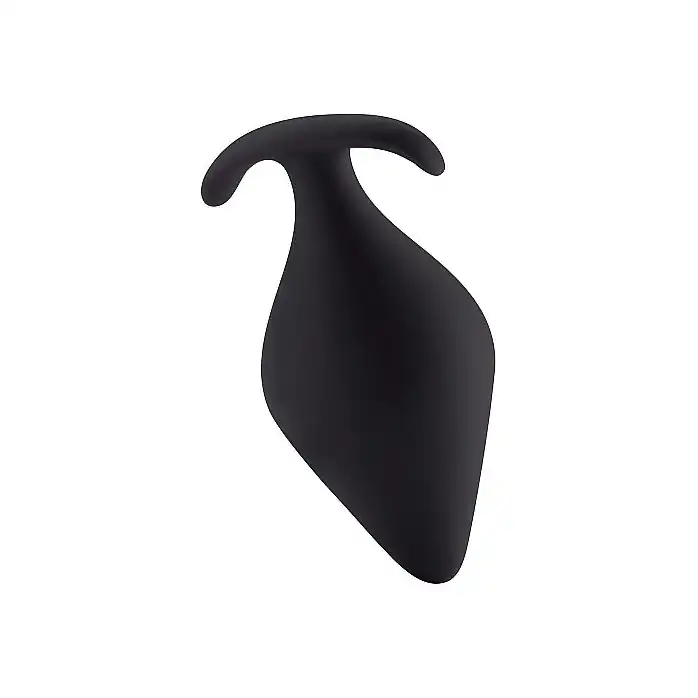 Чёрная анальная пробка Butt Plug with Handle Large - 13,1 см. - Shots Toys. Фотография 2.