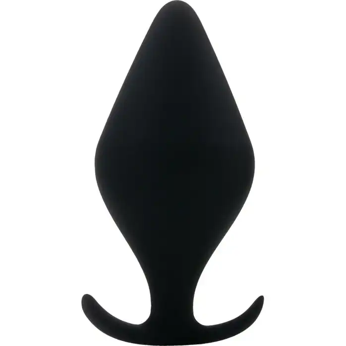 Чёрная анальная пробка Butt Plug with Handle Medium - 12 см - Shots Toys
