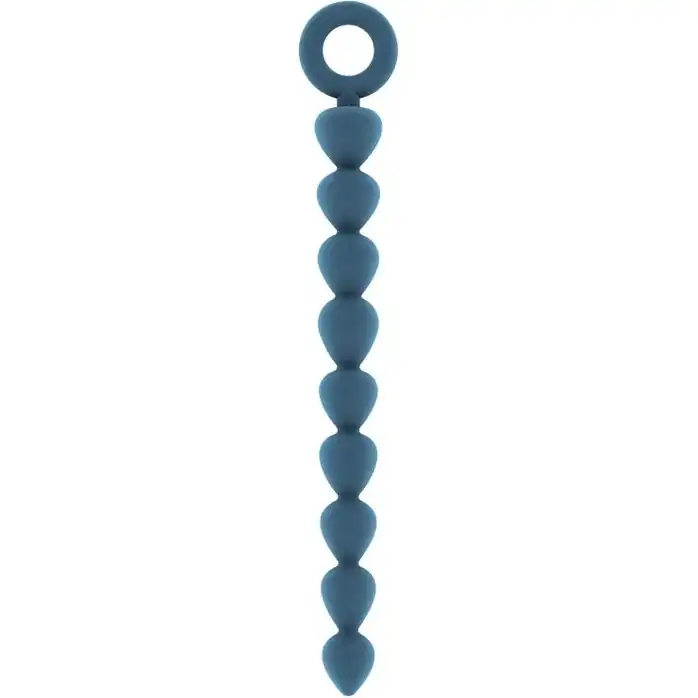 Синяя анальная цепочка Bead Chain - 24,9 см - Mjuze