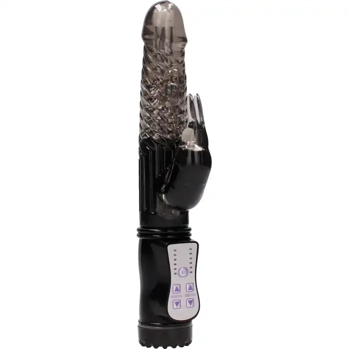 Дымчатый вибратор Vibrating Rabbit с клиторальным отростком - 22 см - GC