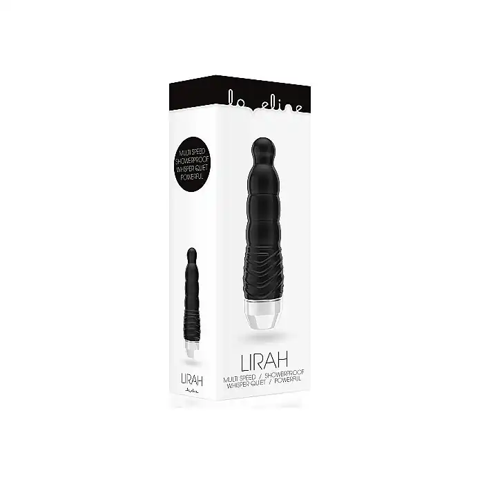 Чёрный сужающийся кверху вибратор Lirah - 15 см - Loveline. Фотография 3.