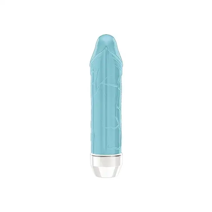 Бирюзовый фаллический вибратор Lisa - 14,7 см - Loveline