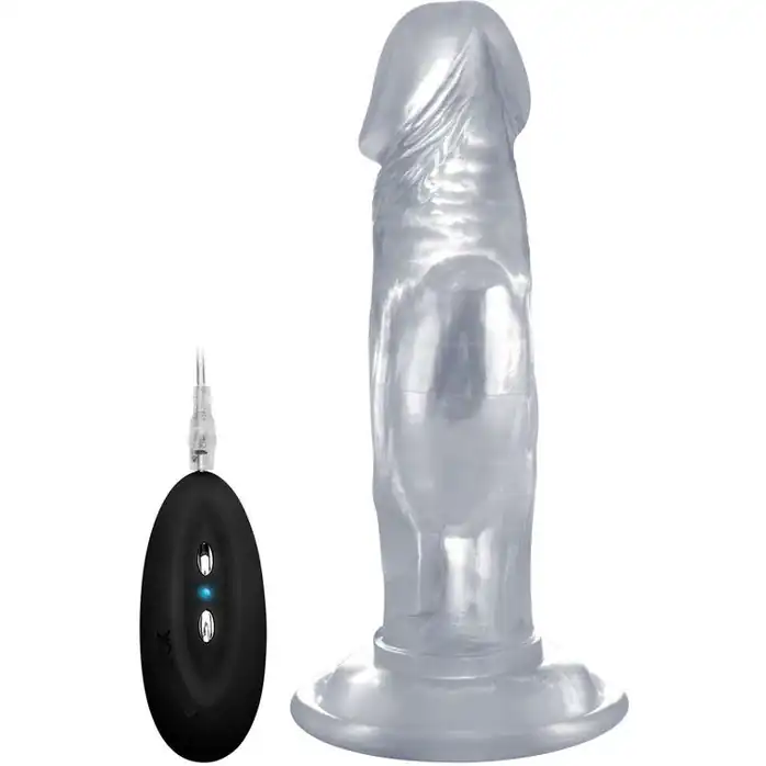 Прозрачный вибратор-реалистик Vibrating Realistic Cock 6 - 15 см - RealRock