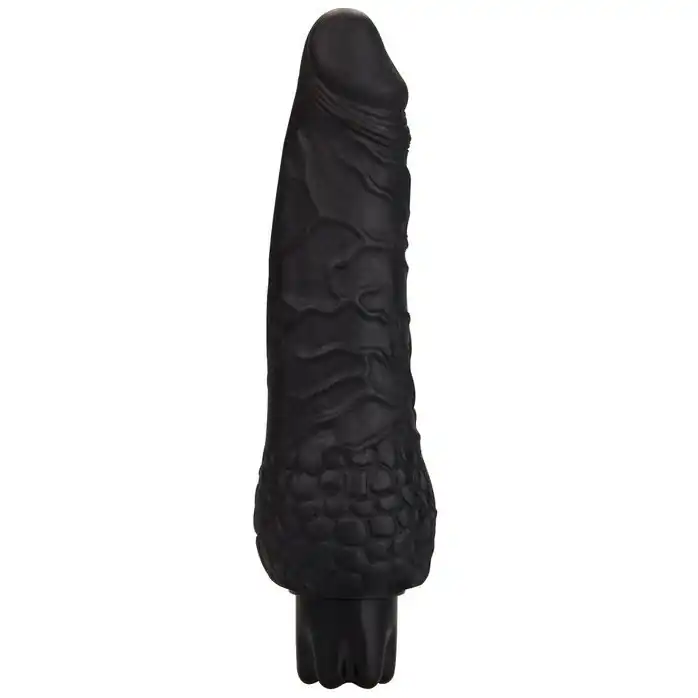 Чёрный вибратор-реалистик Realistic Skin Vibrator Small - 16,3 см - Shots Toys