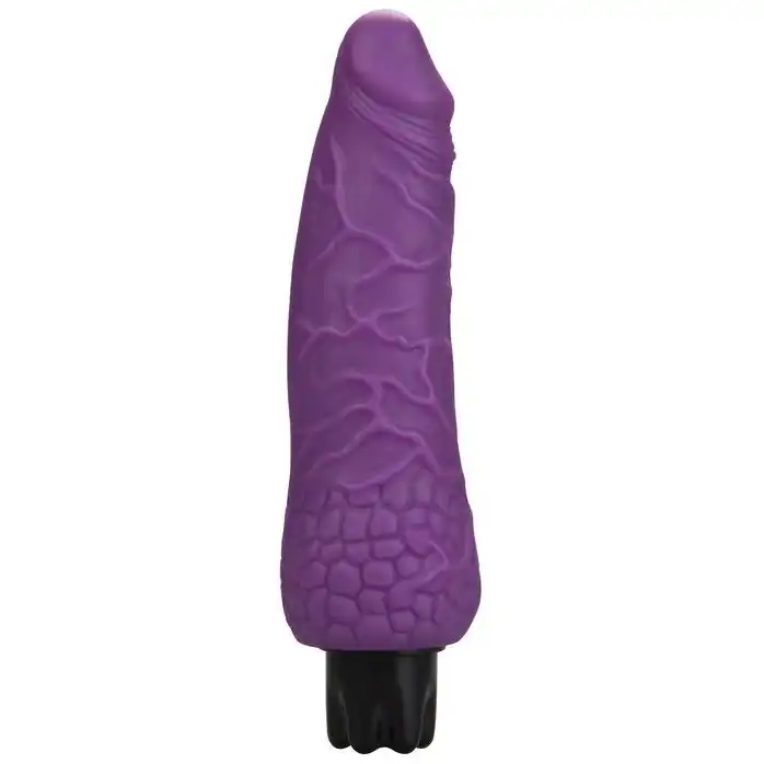Фиолетовый вибратор-реалистик Realistic Skin Vibrator Small - 16,3 см - Shots Toys