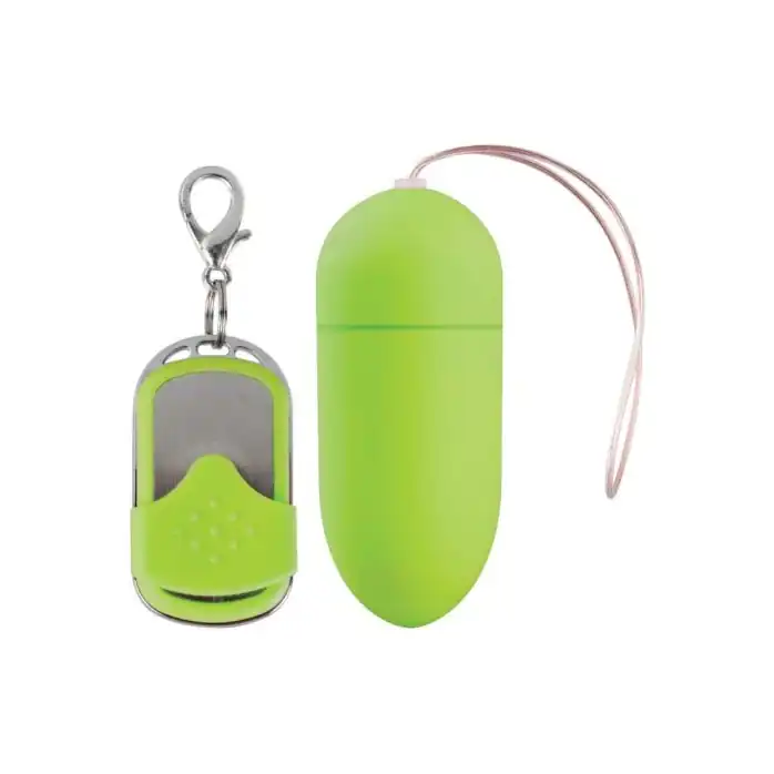 Зеленое виброяйцо 10 Speed Remote Vibrating Egg Big с пультом ДУ - Shots Toys
